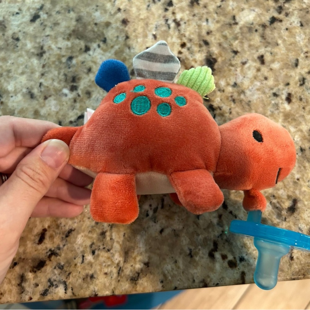 Orange Dinosaur Wubbanub Pacifier